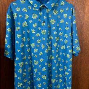 Green Polo Shirt with Playful Pattern